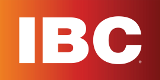 IBC logo with bold white letters on an orange-to-red gradient background